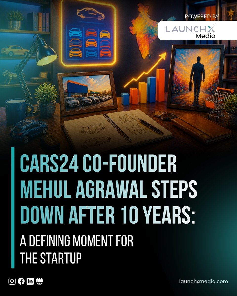 LaunchXMedia's tweet image. 🚗 Mehul Agrawal Steps Down from Cars24 After 10 Years — End of an Era or New Beginning?

Explore startup support schemes: launchxventure.com/gov-schemes
cars24.com

#startupnews #cars24 #leadership #startupindia #entrepreneurship #businessnews #techstartups #venturecapital