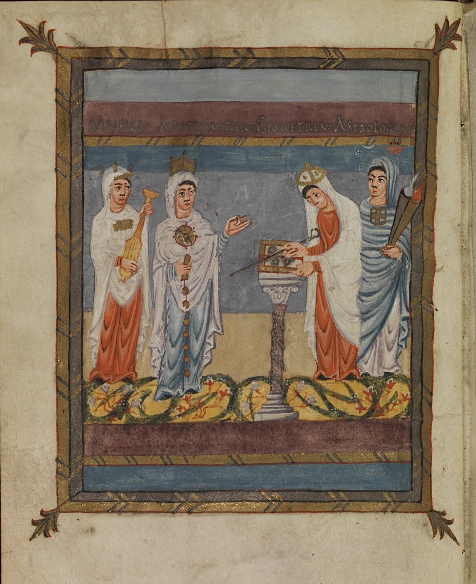 red_loeb's tweet photo. The Quadrivium: Musica, Arithmetica, Geometria, Astrologia  
#Boethius 
Staatsbibliothek Bamberg Msc.Class.5; Boethius, De institutione arithmetica; circa 845 CE; Tours; f.9v  https://t.co/2bo4fYzYve https://t.co/eHP0dRxvZP