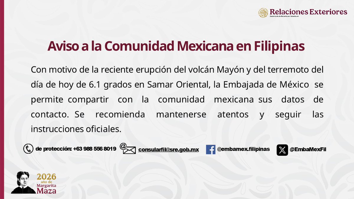 EmbaMexFil's tweet photo. #ProtecciónPreventiva #ProtecciónConsular #EmbaMexFil @SRE_mx https://t.co/0QhlDVdJMt