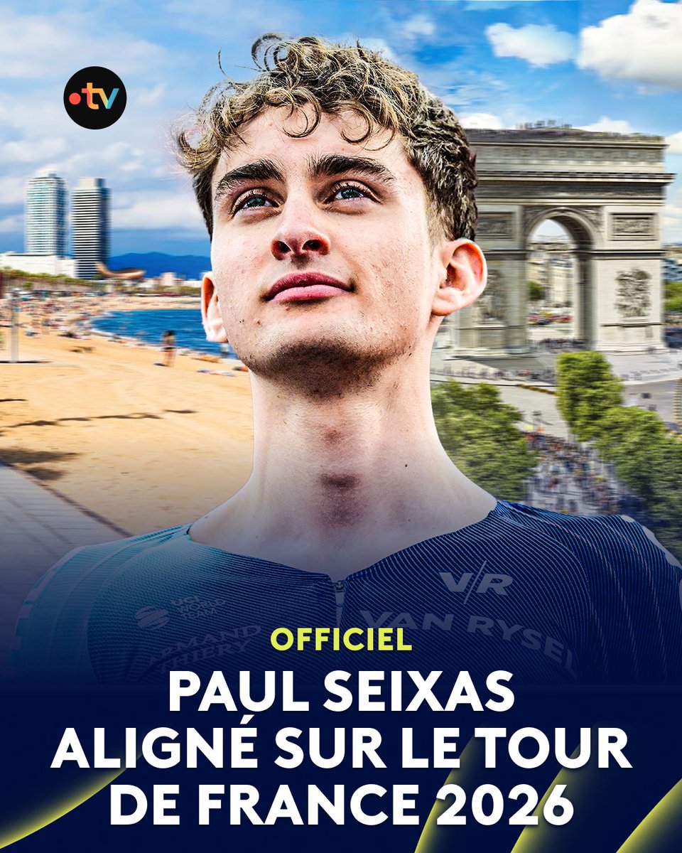 🚴 #TDF2026 | 🚨 C'est OFFICIEL : PAUL SEIXAS SERA BIEN SUR LE TOUR DE FRANCE 2026 !

🇫🇷 Le suspense a été levé par son équipe Decathlon CMA CGM dans une vidéo postée sur les réseaux sociaux : le jeune prodige de 19 ans va bien découvrir la Grande Boucle dès cette année !