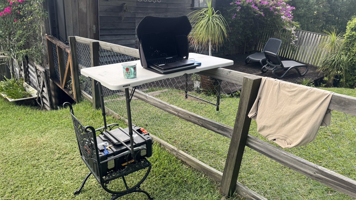 seanclarke911's tweet image. Life hack:
Work 3 hours a day in the sun everyday, if it’s raining work outside under cover.

This morning I had to get creative. 

#wifi money 

Not a bad place to stack sats