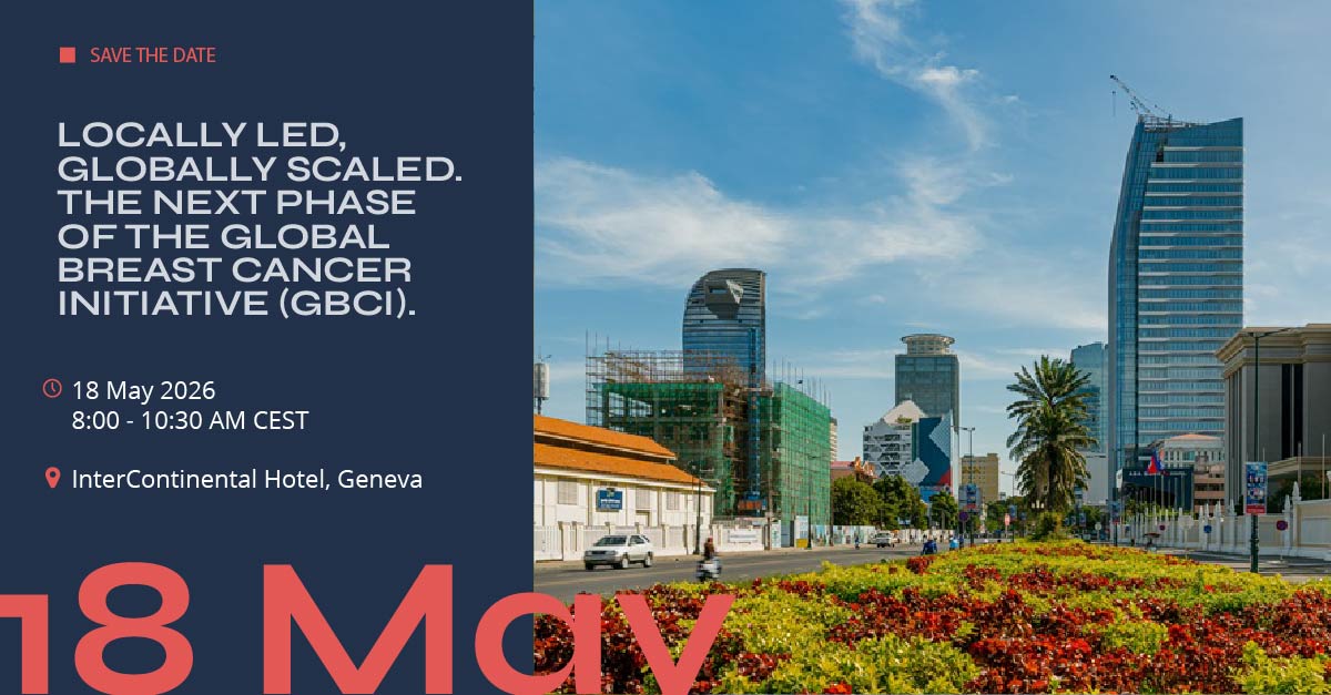 CCan_org's tweet photo. 80,000+ women reached. 450+ professionals trained. 4 cities with locally led action plans.

Three years of C/Can implementing the @WHO Global Breast Cancer Initiative (GBCI). And now, we're expanding.
Join the announcement at #WHA79 on 18 May 👇 

🔗https://t.co/PTD8nYhDv4 https://t.co/iQFeR13q5k
