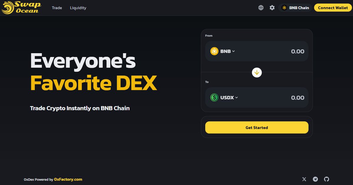 MohamedCryptoX's tweet image. 🚀Launch your own DEX.
No code. No limits.

✅ Earn Trading Fee
✅ Binance theme 
✅ Easy rebranding

Download👉 0xfactory.com/dex

Welcome to the future of DeFi 🔥

#Crypto #DEX #Web3