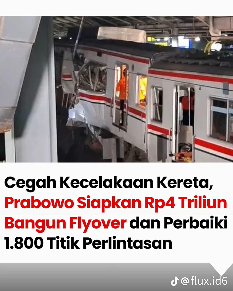 rizaldy1102's tweet photo. Pemerintah siapkan 4 trilliun untuk 1.800 perlintasan kereta di Jawa. Ini langkah nyata cegah kecelakaan dan lindungi nyawa rakyat, bukan pemborosan. 

 #jagaindonesia
 #pelindungrakyat
#rakyatbiasaprima
#indonesiaprima
#pmerintahtanggap https://t.co/NO6F9rxdyh