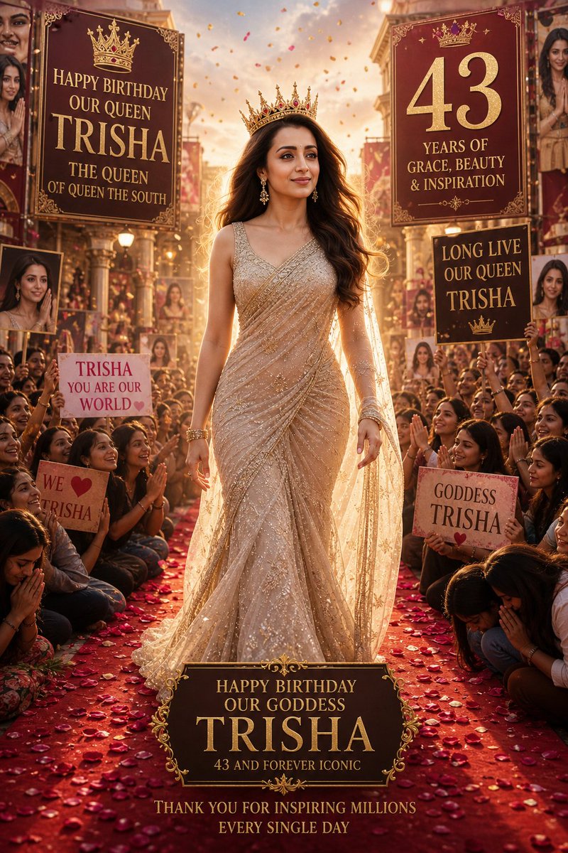 Trishianvenkat's tweet photo. Not everyone becomes a starβ¦ some become a forever feeling β€οΈ
43 years of grace, fire, and unmatched aura π @trishtrashers
You didnβt just win heartsβ¦ you owned them, forever
Happy Birthday, our Queen
#HBDTrisha #QueenTrisha #Trishians #SouthQueen #ForeverIcon https://t.co/J1Zyqld2iX