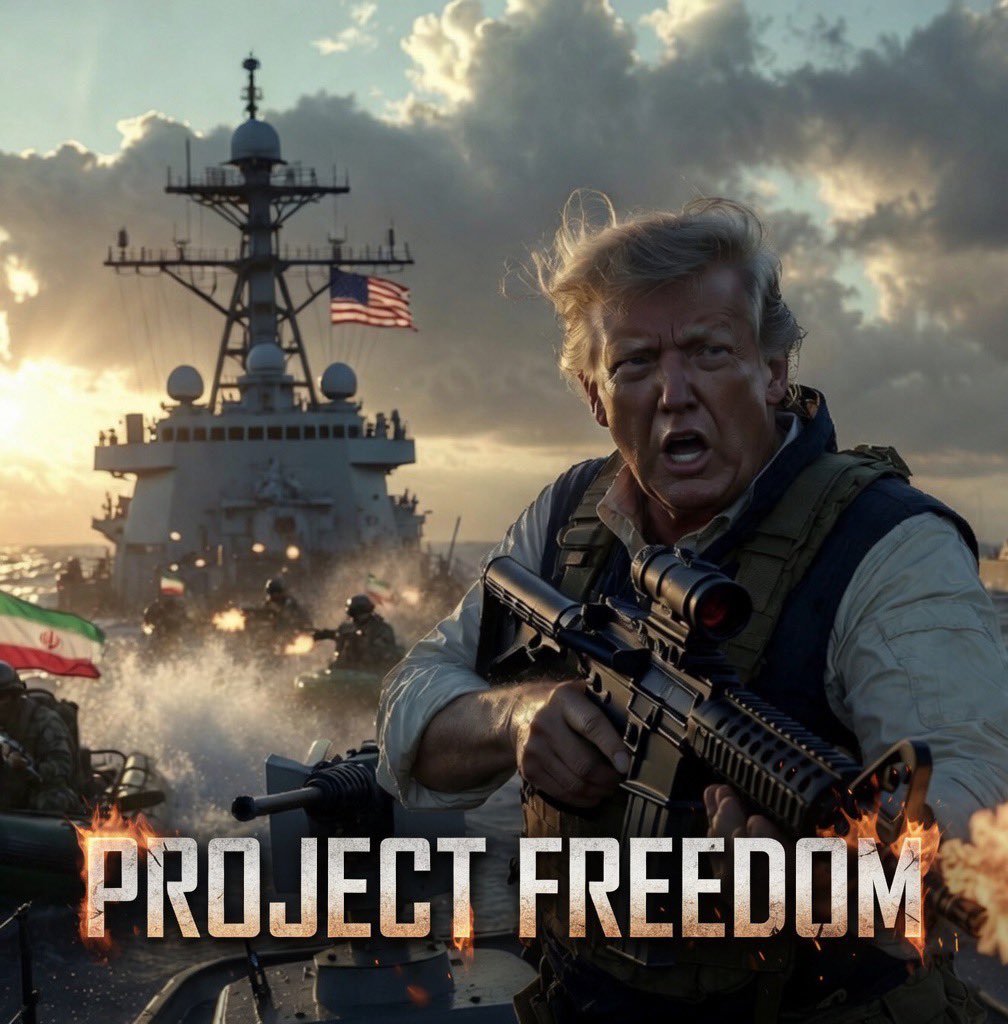 KafirNationNews's tweet image. 🚨 BREAKING: PROJECT FREEDOM BEGINS 🚨
The moment is here. President Trump has launched PROJECT FREEDOM — direct action to secure American interests and deliver justice.
No more games.
The storm has arrived.
#ProjectFreedom #MAGA #IranWar‌ #BreakingNews