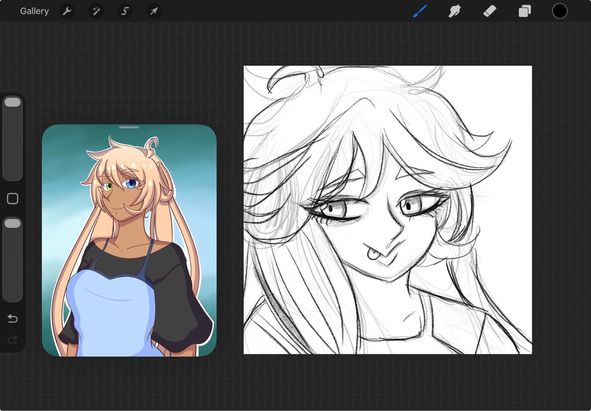TyrsenofTeyvat's tweet image. Lineart wip for @MoonberryArt 💜 #wip #lineart