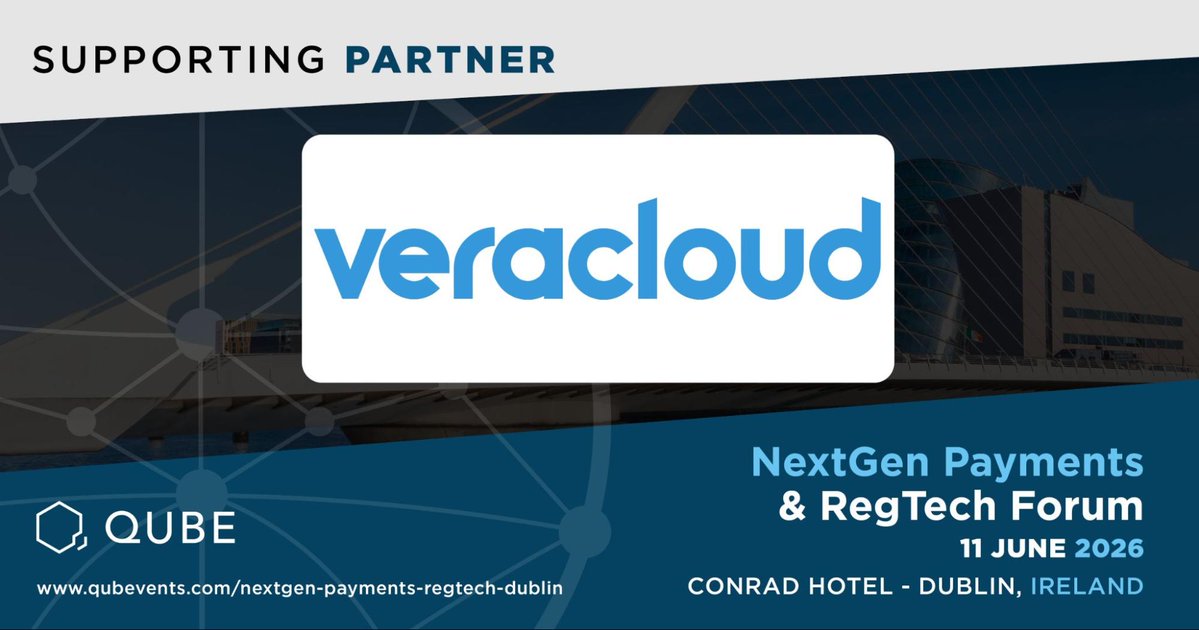 qubevents's tweet image. QUBE Events is pleased to welcome Veracloud as a Sponsor at the NextGen Payments &amp;amp; RegTech Forum - Dublin, taking place on 11 June 2026 at the Conrad Hotel, Ireland.

To register and access the agenda: cstu.io/e94949

#qubevents #Payments #RegTech #Dublin #Ireland