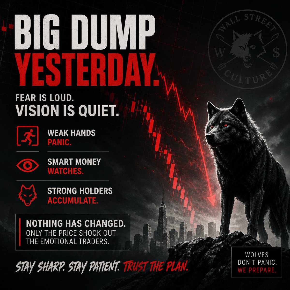 join_packwolf's tweet photo. Big dump yesterday.

Panic sellers exit.
Smart holders step in.

This is how real projects grow — not in green candles, but in moments like this.

If you understand, you’re early. 🐺 https://t.co/clmHsqXbA6