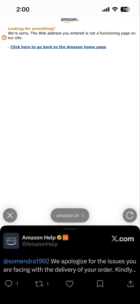 somendra1992's tweet photo. @AmazonHelp You guys are making fool in that chat and here also. See attached screenshot of your link. https://t.co/mFVJlhQzNU