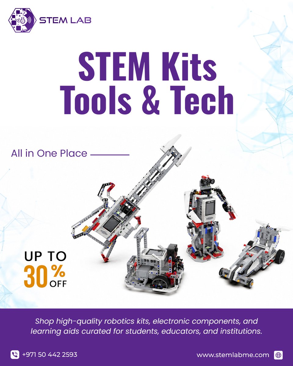 stemlabme's tweet photo. Build, learn, and innovate with the best in STEM 🚀

Discover high-quality robotics kits, electronics, and learning tools—all in one place. 

👉 Shop now and start creating the future today: https://t.co/Hi7ZqI0Ncw

#stemlearning #robotics #educationtools #techforkids https://t.co/KqyBjbiB2r