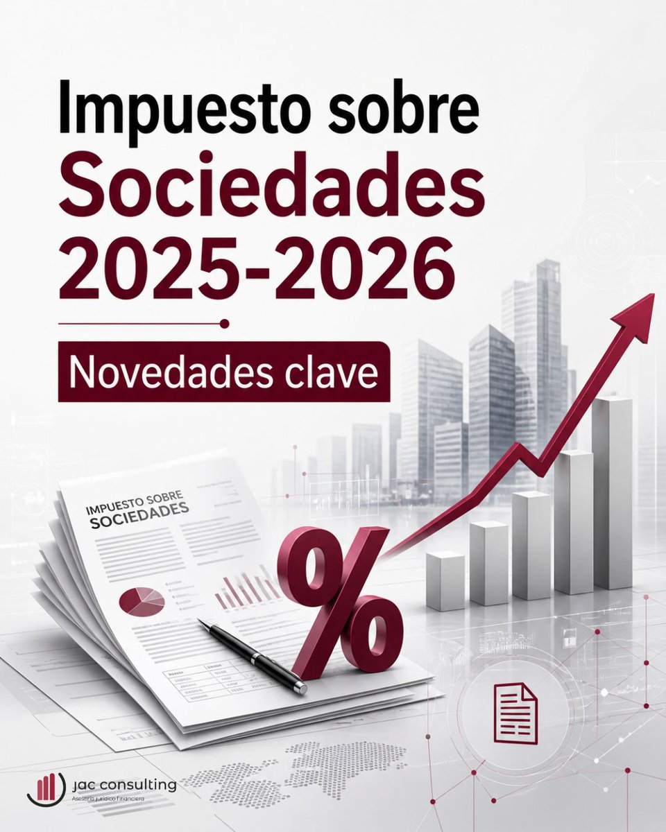 JACCONSULTINGSL's tweet photo. 📊 Impuesto sobre Sociedades 2025-2026: novedades clave

Cambios fiscales que pueden afectar a tu empresa.
Anticiparse es fundamental.

#ImpuestoSociedades #Fiscalidad #Empresas #España https://t.co/VXaUy7C3Cm