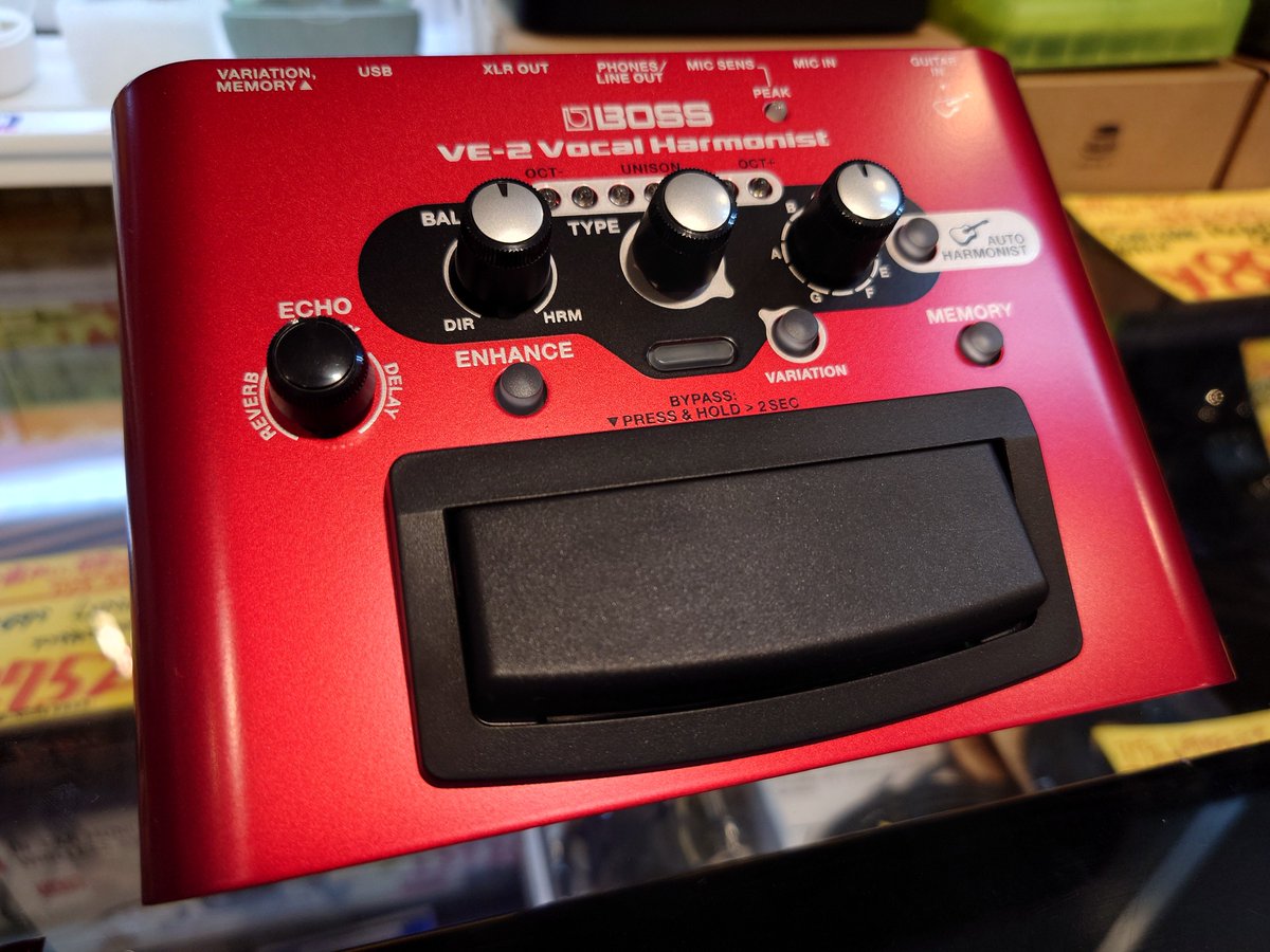 AikyokuOfficial's tweet image. 【今池店】

■#BOSS VE-2 / Vocal Harmonist

弾き語りに最適な
ペダル型エフェクターが入荷🎉

ギター演奏のコード進行を分析、
または手動でのキー設定により、
美しいハーモニーを自動で生成✨️

高品位なリバーブ&amp;amp;ディレイも搭載👍

在庫限りの超特価🉐
ぜひ‼️‼️‼️

#弾き語り #エフェクター