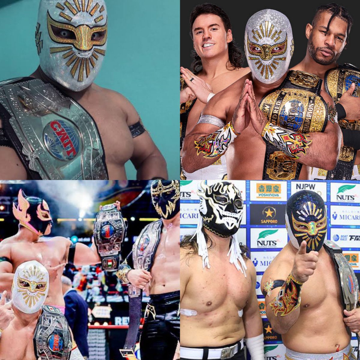 Místico just in 2026:

• CMLL World Light Heavyweight Champion
• CMLL World Trios Champion
• AEW World Trios Champion
• IWGP Jr. Heavyweight Tag Team Champion

Championships in 3 different promotions and countries. 🇲🇽🇺🇸🇯🇵

LIVING LEGEND.