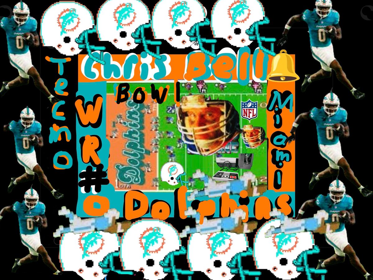 Tad4uk's tweet photo. #TecmoBowl #MiamiDolphins #ChrisBell 🧡🩵🐬🏈 #Nintendo https://t.co/qiP5WIJWtx