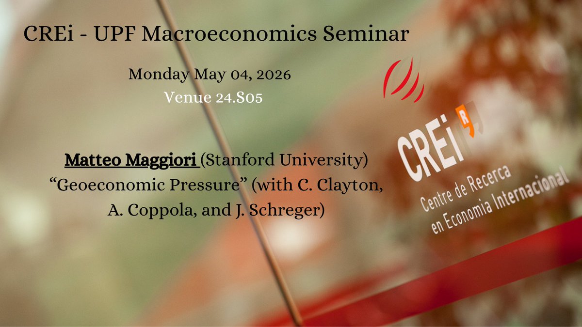 CREIResearch's tweet image. CREI (#CREI) is a research institute focused on international #economics and #macroeconomics.
@iCERCA