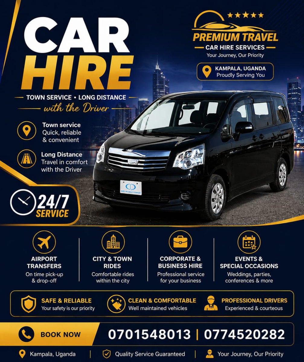 AtuhairweNic's tweet image. Get the best services in town #CarHire #Selfdrive #Tourism #Uganda #Kampala