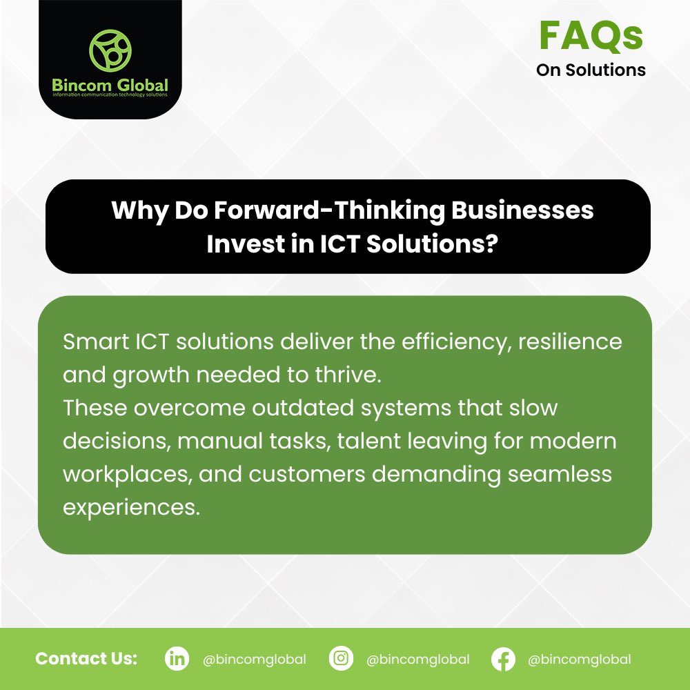 bincomict's tweet photo. Most businesses aren’t struggling because their products fall short, but because their operations are outdated.

With smart ICT solutions, businesses can automate work, see real-time insights, improve security, and deliver better customer experiences: https://t.co/lTmBWn69pd https://t.co/nGdZmB9cDm