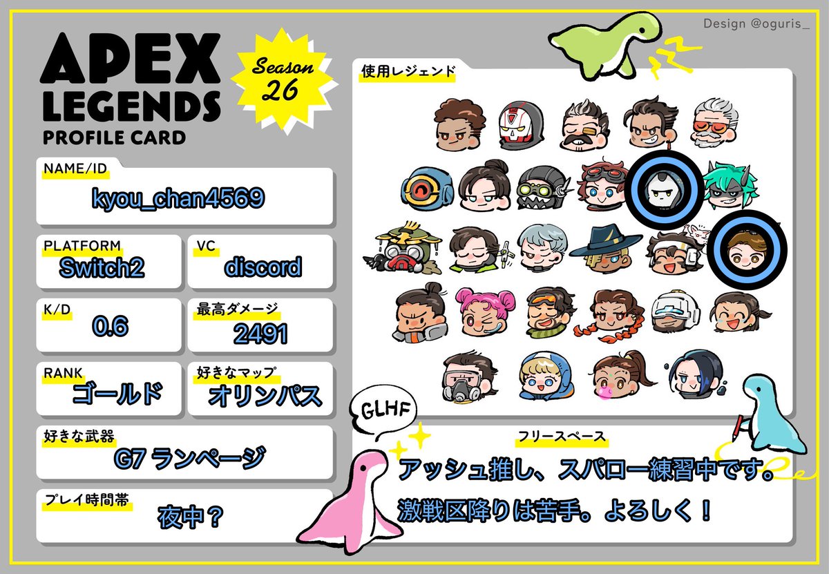 kyou_0's tweet photo. 【固定】
どのゲームも完全にエンジョイです🎮
負けても気にしません。
よろしくお願いします❣️

🔫APEX使用レジェンド
スパロー

🔴ポケモンGOリファラルコード
K6FC6H338

𓆩✧︎𓆪SKY𓆩✧︎𓆪
DMで送ります

☎通話 VC
discord　

🙅‍♀️BLOCK🙅‍♀️
暴言 出会い厨 リーク拡散
過度な下ネタ https://t.co/tTc8Ud1jAs