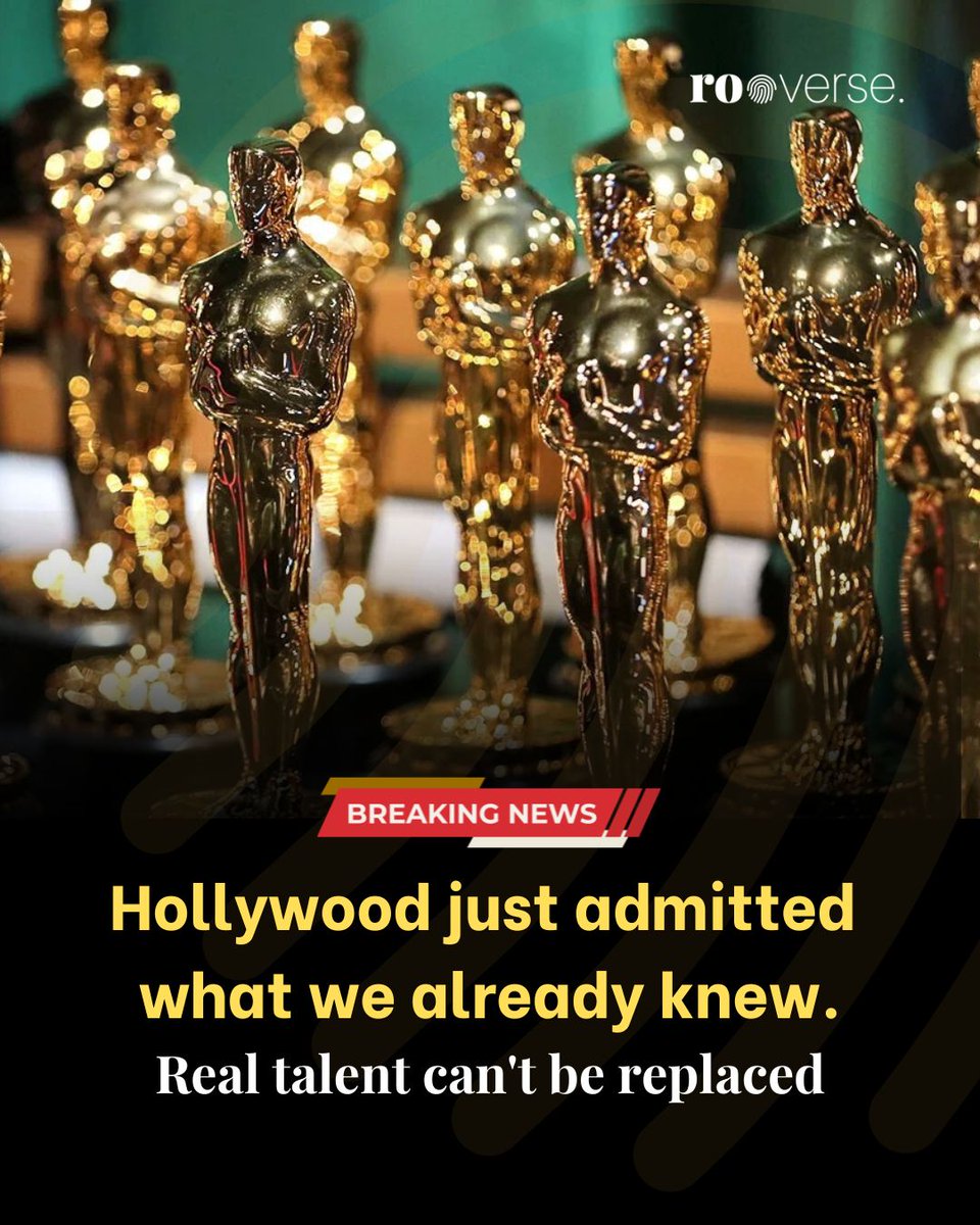 rooverseapp's tweet image. The Oscars have reportedly moved to block Al-generated actors and scripts from being eligible for awards.

This feels less like a tech decision and more like a statement about what "art" is meant to be.

Do you agree?

#oscars #hollywood #creativity #metgala