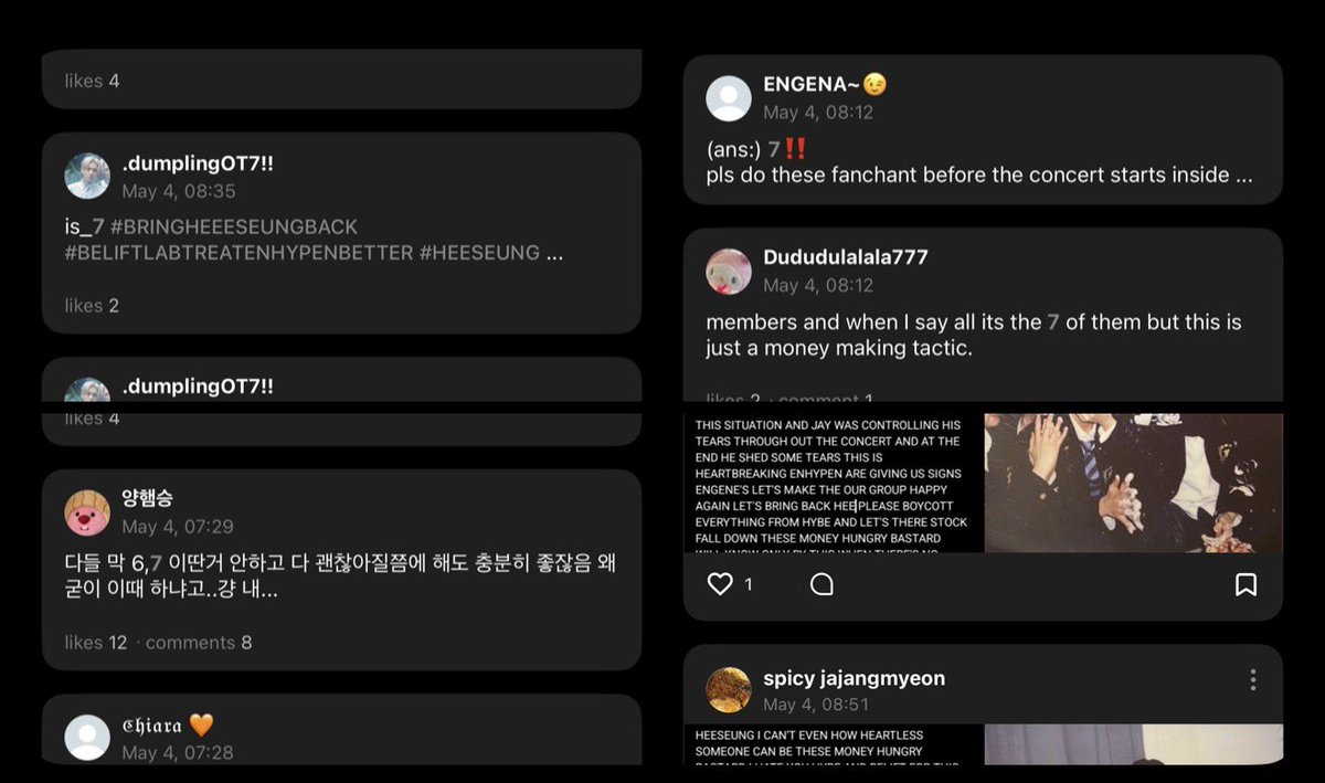 "members were against wv dm for years" yes but 2 months ago their community wasnt full of spam and harassment to an extreme that even a member on his OWN BIRTHDAY had to call them out and that he only wants to communicate with true fans.