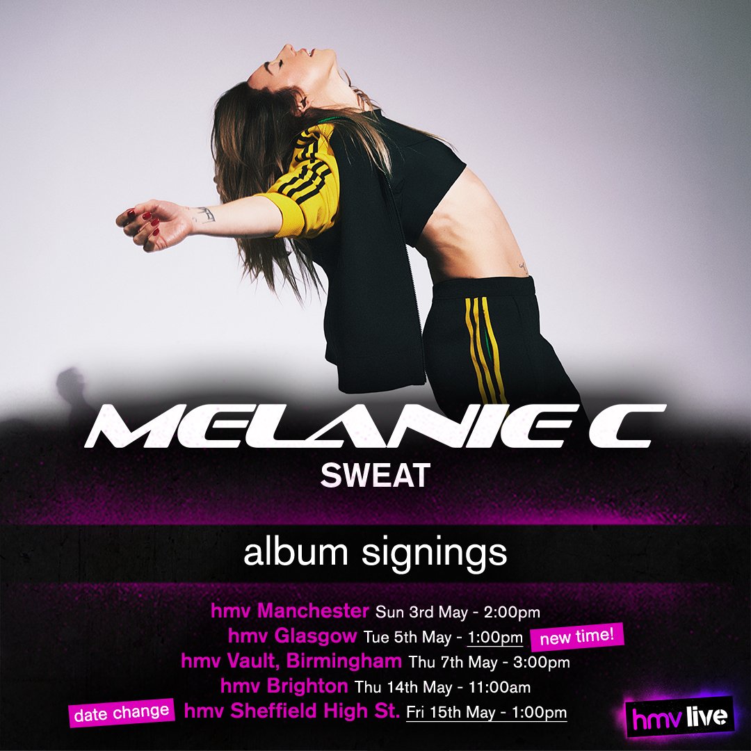 hmvArgyleSt's tweet photo. ICYMI
EVENT UPDATE!

Please be aware that the @MelanieCmusic album signing on Tues 5th May will now be starting at the slightly later time of 1pm.

#MelanieC #hmvLive https://t.co/Zr1oJe0wAI
