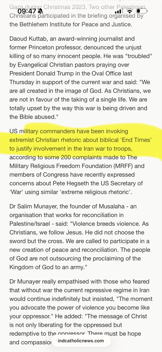 Salahuddin33245's tweet photo. @roninamawi @brumlivin87 @TheDeenShow @MarioNawfal Actually the illegal wars by bush and Blair were done In the name of Christianity. And not to mention that the genocide in Palestine and wars in Iran are being done on the name of Jesus - by Christian’s and a motive for the masekh to come for the Jews . 

https://t.co/jfCpzJOISK https://t.co/1undrWbOmk