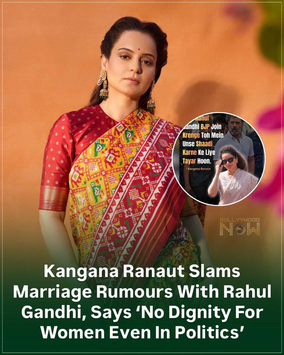 BollywoodNow's tweet photo. Kangana Ranaut hit back at fake reports linking her with Rahul Gandhi🙌🙌

#kanganaranaut #bollywood #politics #bollywoodnow #rahulgandhi https://t.co/dbsnyJpmOU