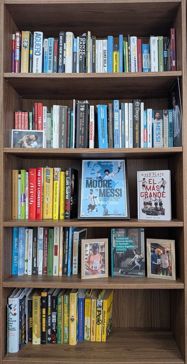 MarkAOrton's tweet photo. One of the joys of moving to a bigger home is being able to have all my Latin American football books in a bookcase of their own. Plenty there from my stablemates at @PitchPublishing https://t.co/EYNPNb2q9U