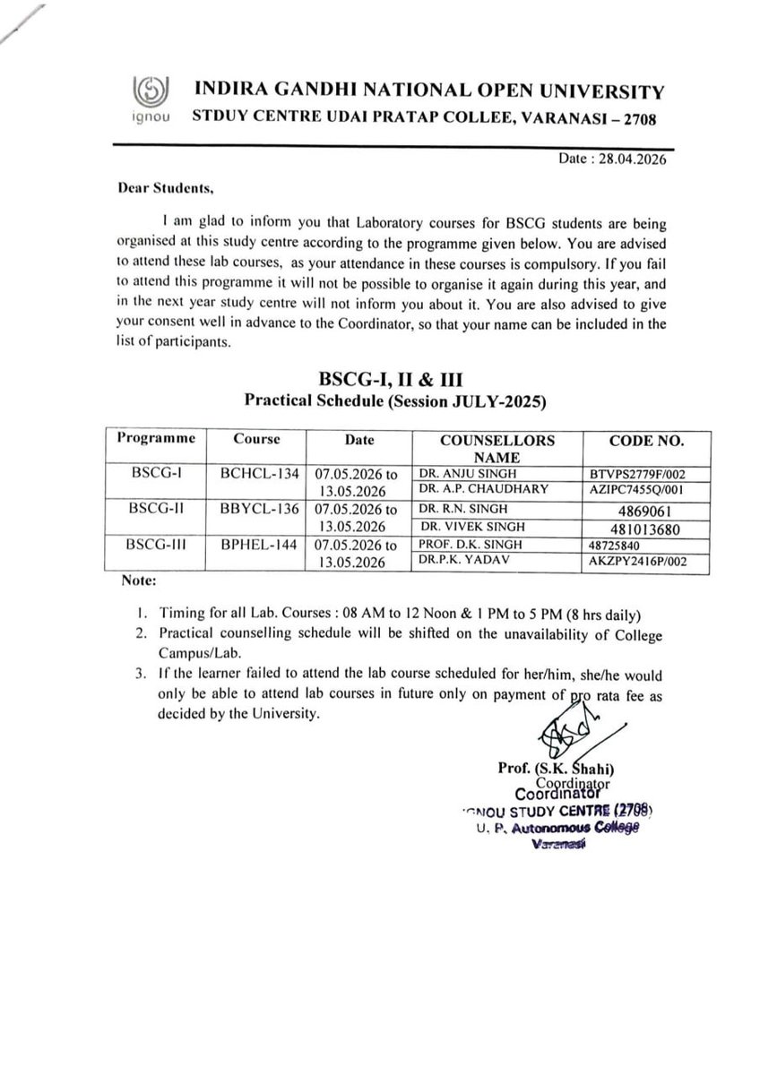 IGNOU RC Varanasi tweet media