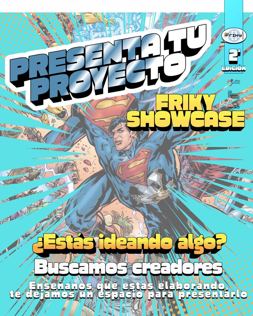AsociacionFriky's tweet photo. ¡Buscamos creadores! 🚀✨
¿Tienes un proyecto entre manos y te mueres por enseñarlo? ¡El Friky Showcase es tu momento! 🎤👾
Buscamos talento de todo tipo:
Videojuegos, libros, cómics, manga, juegos de mesa, películas, cortos...
¿Te atreves a dar el salto?
https://t.co/IS50JqGuHP https://t.co/DuwCTYVhLX