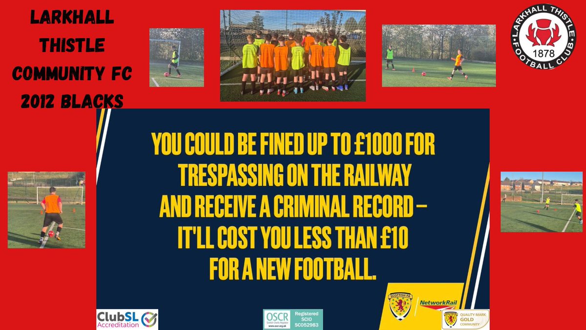 LTCFCsc052983's tweet photo. ⚽️ Football stars ⚽️

Ball near the railway? STOP 🚫
Never go on the tracks.

You risk a £1000 fine + criminal record 😟
A new ball costs <£10 💷

Your safety = priceless ❤️

Tell an adult or rail staff.

Play smart. Stay safe. ⚽️🙌

#RailSafety #NetworkRail #BTPScotland https://t.co/xQjqkgD1Ry