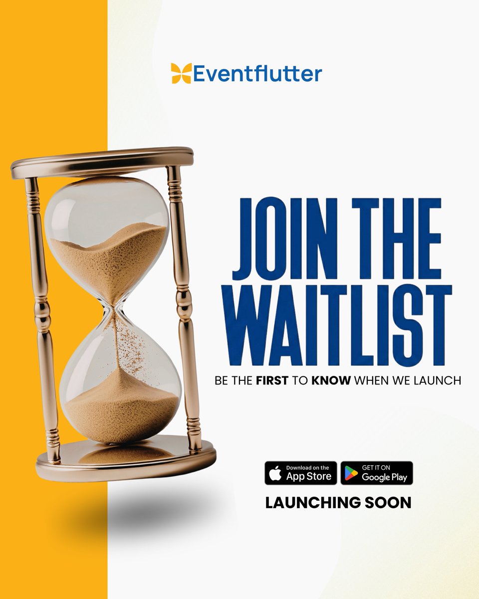 Eventflutter's tweet image. Good things take time… but this will be worth the wait ⏳

Join the Eventflutter waitlist and be first to know when we launch.

Click the link below 

waitlist.eventflutter.com

#ComingSoon #Eventflutter #Events #NaijaEvents #Waitlist