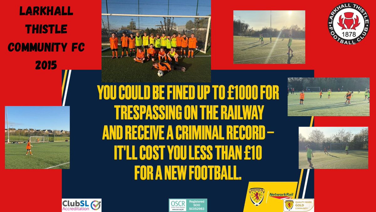LTCFCsc052983's tweet photo. ⚽️ Hey football stars! ⚽️
Ball near the railway? STOP! 🚫
Never go on the tracks.

It’s not safe and you could get into trouble 😟

A new ball costs less than £10 💷
Your safety is more important ❤️

Tell mum/dad

Play safe. Have fun. ⚽️🙌

#RailSafety  #NetworkRail #BTPScotland https://t.co/SmNOpmYrxl