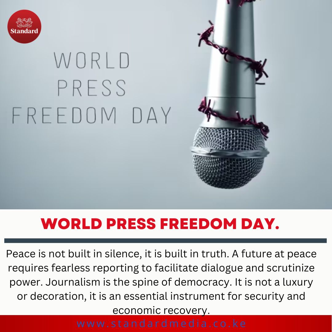 StandardKenya's tweet photo. How does a free press contribute to peace in your community?
 Let’s discuss in the comments.

#SDEngagements
#WorldPressFreedomDay https://t.co/k7xYEgyY80