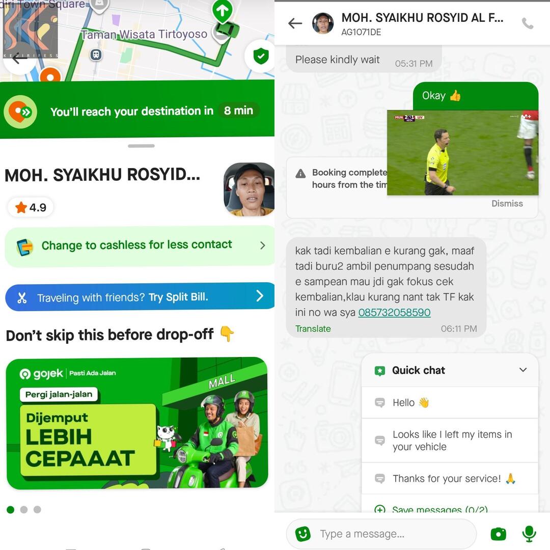 cah kl dapat driver gocar atas nama ini mending di cancel aja, ak digodain terus sepanjang perjalanan (maksa nongkrong berdua) terus uang kembali ku sengaja dikurangi biar dia bisa modus chat ngasih no wa, ak udh lapor gojek tapi blm direspon krn ngga ada bukti lain