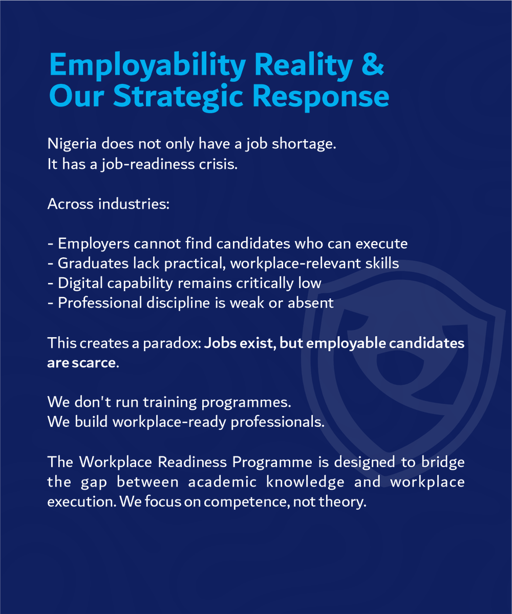 WorkReadyHub's tweet photo. About the Workplace Readiness Programme by Workplace Readiness Consult.

To join our Employer Network, check the link on our bio.

#workreadyhub https://t.co/FoMnHfiLjP