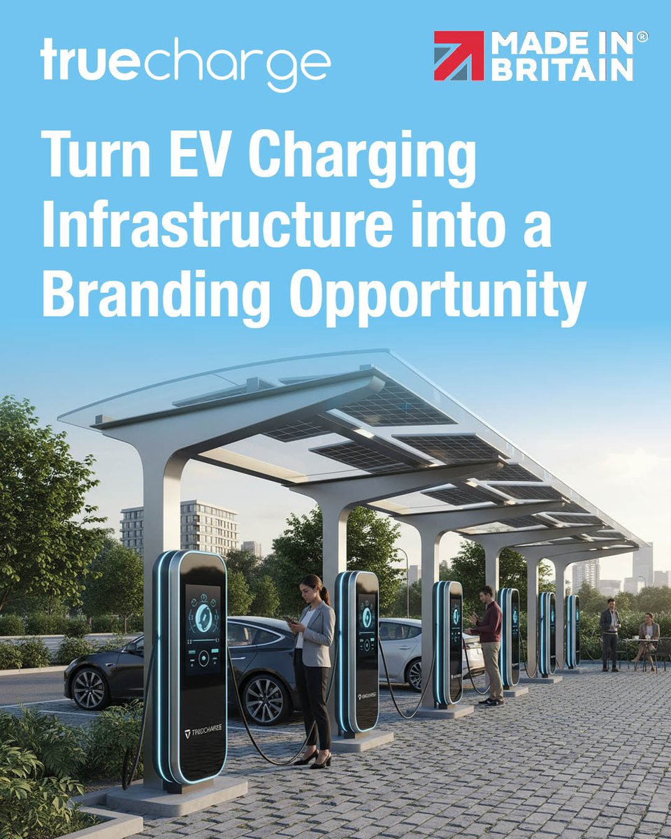 Truechargeuk's tweet photo. At trueCharge, EV canopies do more than protect, they create value. From branding &amp; wayfinding to advertising, they turn infrastructure into a revenue-generating communication platform.
https://t.co/AWHqPnqaSN 
#EVInfrastructure #EVCharging #SmartInfrastructure #FutureMobility https://t.co/r2I27zN31t
