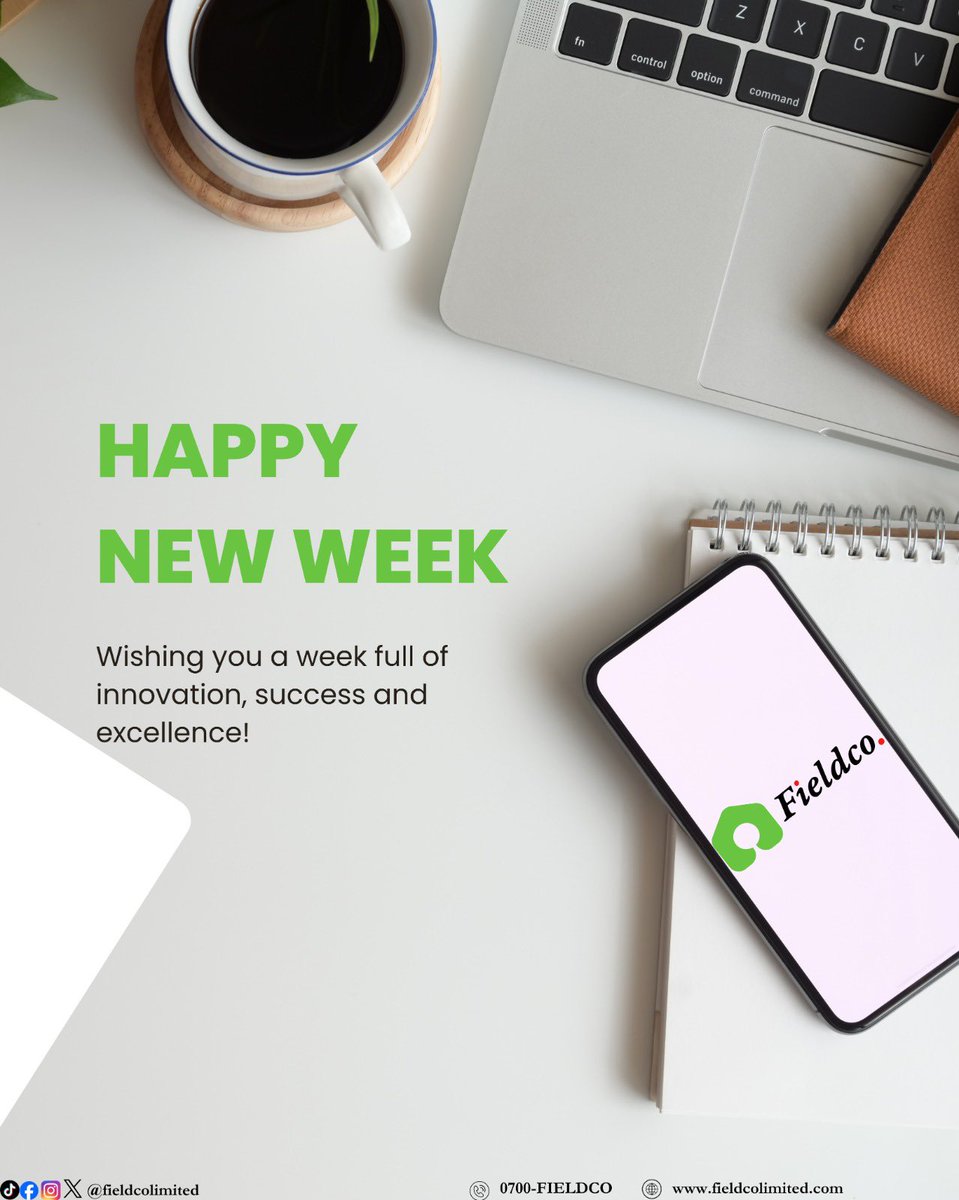 FieldcoLimited's tweet image. New week, new opportunities to deliver excellence.
At Fieldco, we remain committed to innovation, efficiency, and top-tier facility management solutions.

Let’s make this week count. 💼✨
#NewWeek #FacilityManagement #Excellence #FieldcoLimited