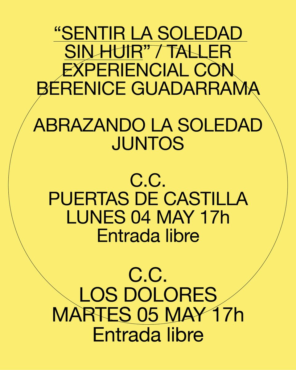 enclavecultura's tweet photo. Además de continuar con los talleres en torno a la soledad, el ciclo #abrazandolasoledadjuntos 🫂 se alía esta semana con las II Jornadas Habitar el Futuro, cuyos ejes centrales son la vivienda asequible, participación ciudadana y barrios vulnerables. 

¿Quieres saber más? 👇 https://t.co/y4y7F0AeaH