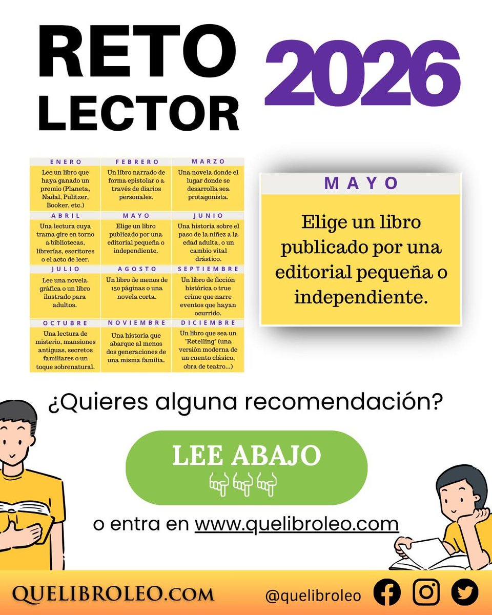 quelibroleo's tweet photo. ¡¡Y llegó mayo 🌹!! Y con el nuevo mes, nuestro #retolector
#quelibroleo #retolectorQLL https://t.co/EtLjKX3dcj