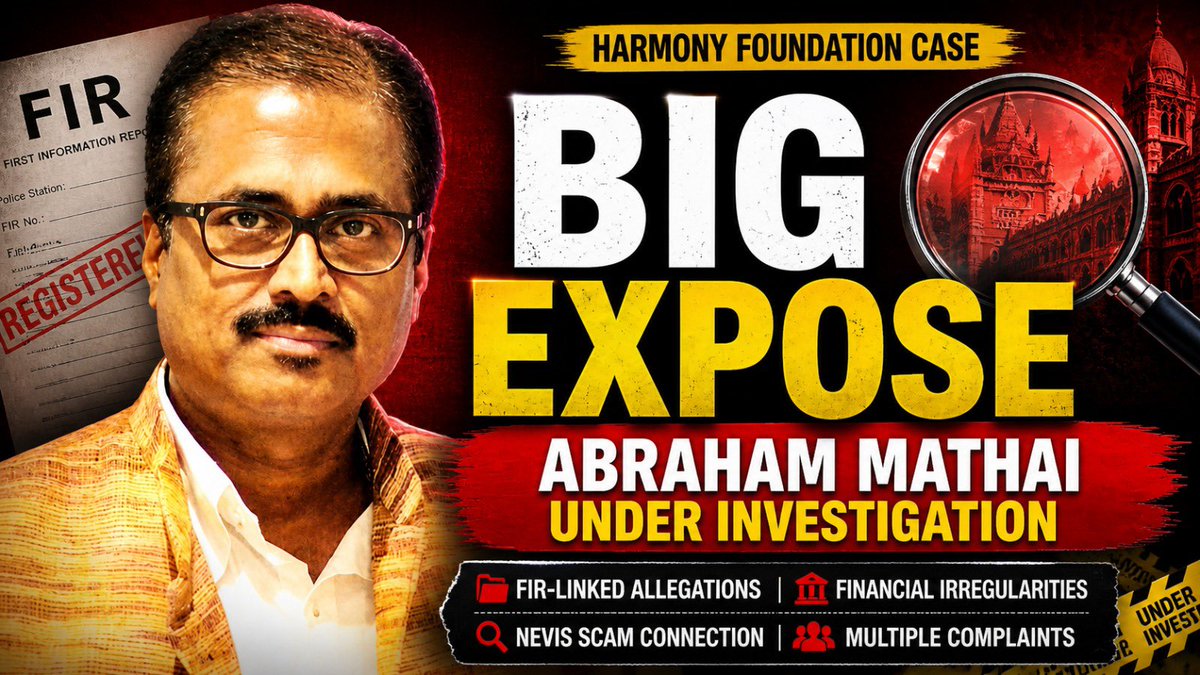 Harmony Foundation Case: FIR-Linked Allegations Against Abraham Mathai Under Investigation

Read The Full Report 👇 
sproutsnews.com/harmony-founda…

• The case involving Abraham Mathai has come under renewed scrutiny as multiple FIR-linked complaints and financial probes are examined