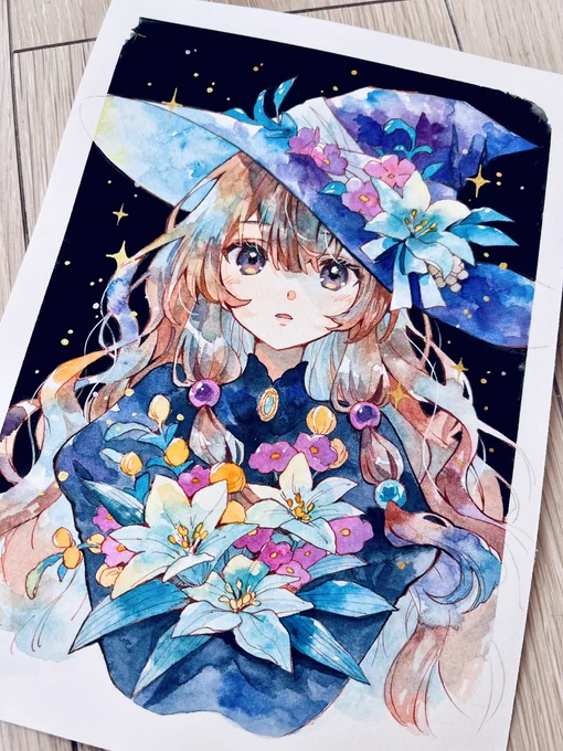 前配信で描いてたやつ完成しました #魔女の研究室
