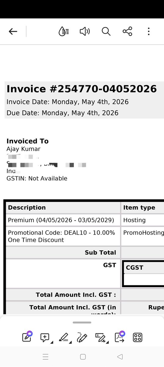 measajay's tweet image. Hello .@MilesWeb  dont do fraud with customers.
I bought web hosting for 48 months and paid for a  48 month web hosting plan. But after payment i got an invoice receipt of 36 months. This is serious fraud. Everyone should know.
#milesweb #webhosting #hosting