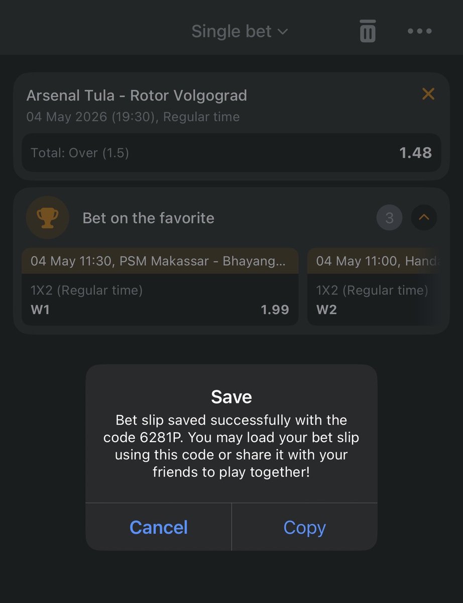 TipsToOds's tweet image. #Arsenal Tula     🆚 #Rotor Volgograd  

➡️ Pick: Total Over 1.5

💰 Potential Win: 1080 usd        

✅ #Melbet: ➡️ 
✅ Bet Code: ➡️ 6281P
✅ PROMO CODE: ➡️  xfree 

(Register with this promo code and receive a 200% bonus on your first deposit!)

#livebet #1xbet
