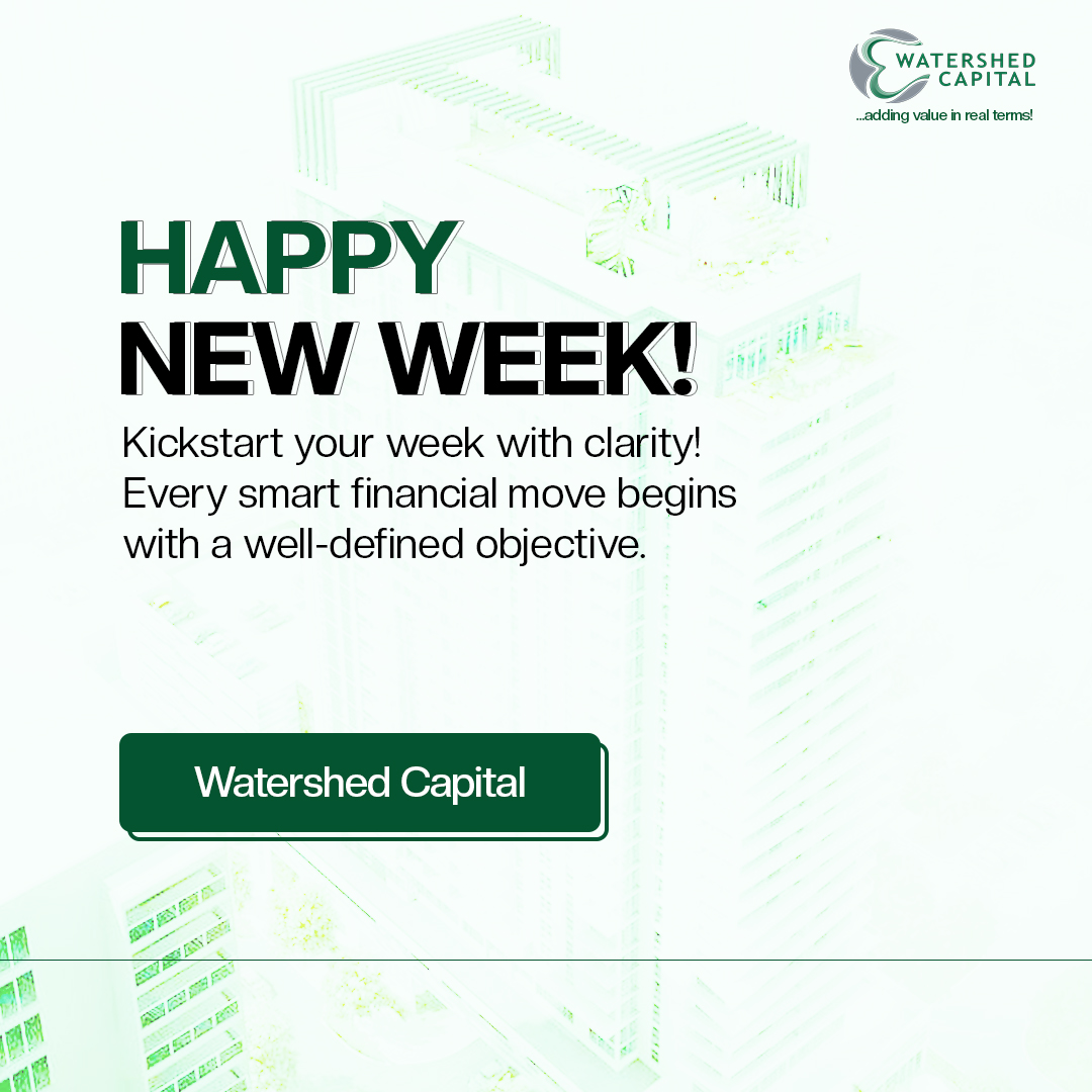 WatershedCapit1's tweet image. As we step into a new week, remember that every successful portfolio starts with a well-defined objective. Don’t just move, move with purpose. At Watershed Capital, we help you align your vision with real value.

#mondaymotivation #strategicinvesting #wealthcreation #Watershed