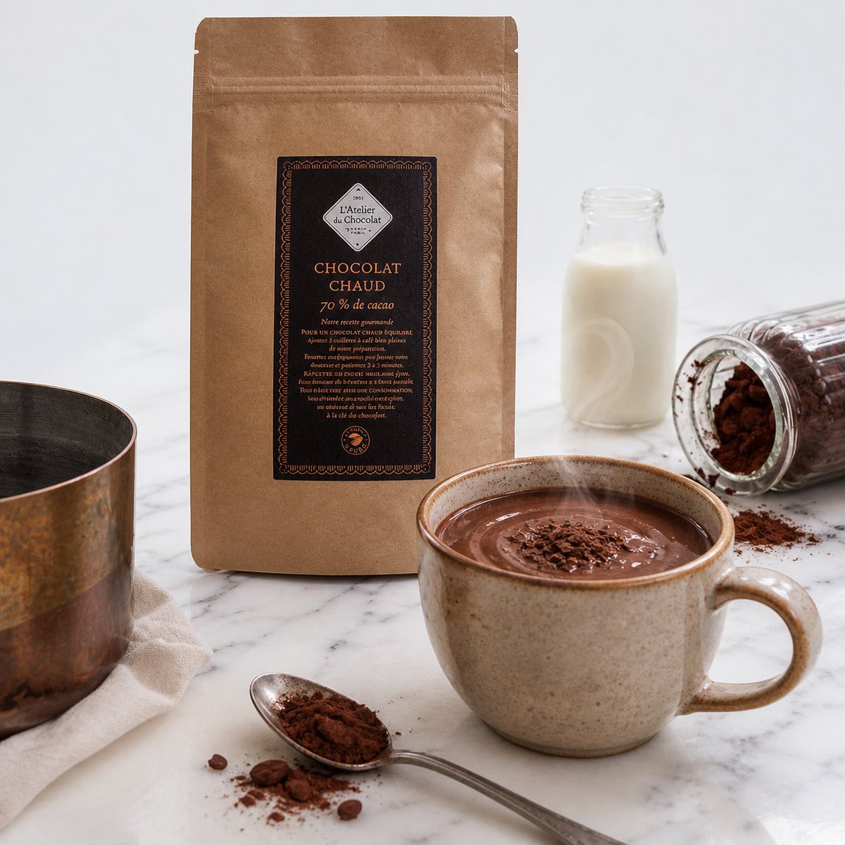 LE PLAISIR DU #CHOCOLAT CHAUD PAR TEMPS DE PLUIE 🌧️🍫Rien de tel qu’un chocolat chaud artisanal, intense et onctueux pour se réchauffer ☕
Peu sucré, riche en #cacao… un vrai moment cocooning : atelierduchocolat.fr/fr/chocolats-d…
#ChocolatChaud #Cocooning #Gourmandise #pluie #boissonchaude