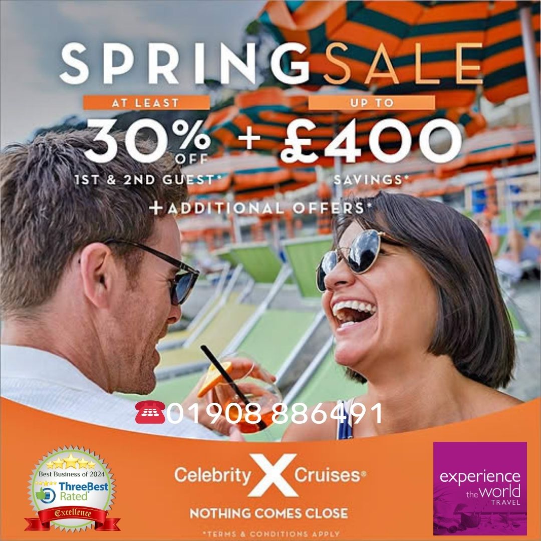 xperienceworld's tweet image. Don't miss the boat for the #CelebrityCruises #Sale!🛳️
Call now: ☎️ 01908 886491
#ExperienceADifference
#MiltonKeynes #NewportPagnell #Ampthill #Flitwick #Olney #Cruise #Cruising