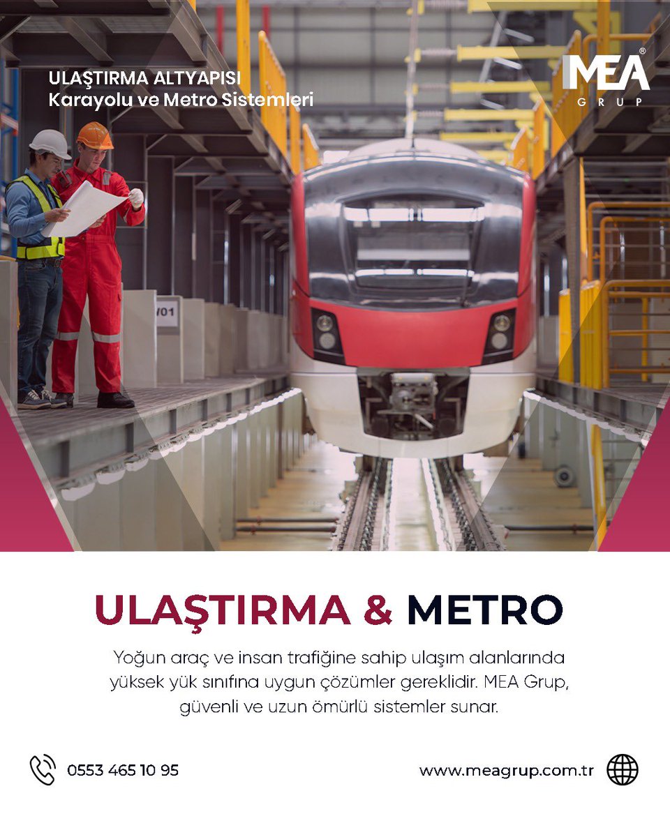 meagrup's tweet photo. Raylı sistemlerden modern ulaşım ağlarına…
25 yıllık tecrübemizle ulaştırma ve metro projelerinde kalite, güven ve dayanıklılığı bir araya getiriyoruz.
Şehirlerin ritmini güçlendiren çözümler üretiyoruz.

•

•
#ulaştırma #metro #meagrup #25yıl https://t.co/nZKkdfiqat