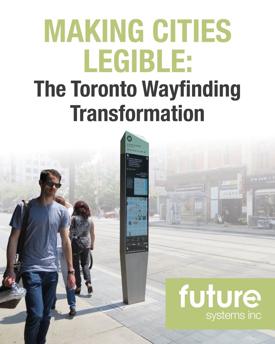 FutureSystemsX's tweet image. Clear, consistent wayfinding transforms how people experience a city. Our work in Toronto delivers intuitive, accessible navigation, making urban journeys simpler, safer &amp;amp; more connected.
futuresystems-inc.com/toronto-case-s…
#Wayfinding #UrbanDesign #SmartCities #InclusiveDesign